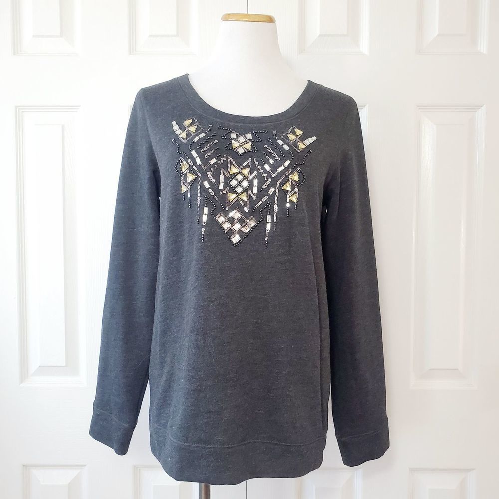 🌻 SALE Express Gray Embellished Sweater
